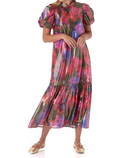 Crosby By Mollie Burch Loretta Dress Blurred Floral Bright In Multi