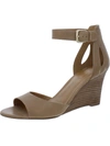 NINE WEST FLOYD WOMENS LEATHER ANKLE STRAP WEDGE SANDALS