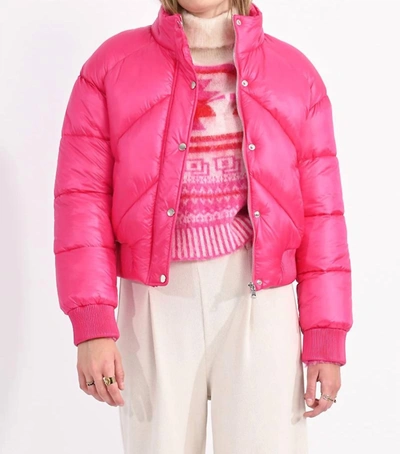 Lili Sidonio Puffer Jacket In Fuchsia Pink