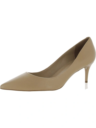 Massimo Matteo Celeste Womens Leather Slip-on Pumps In Beige