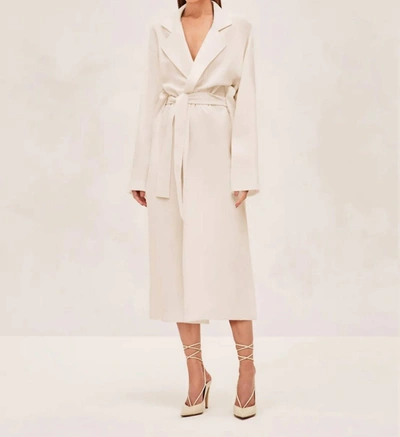 Alexis East Coat In Ivory In White