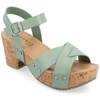 Journee Collection Platform Sandal In Green