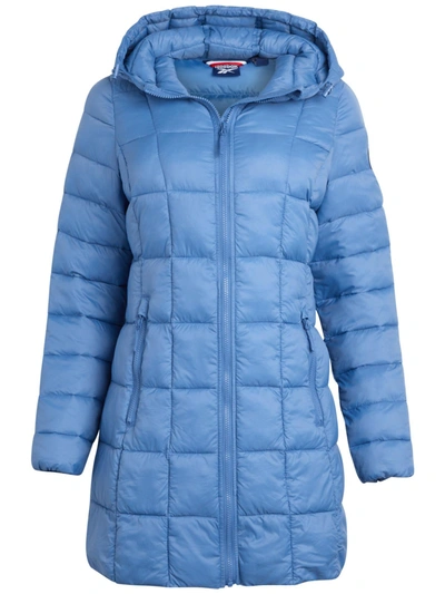 Reebok Olrb602ec Womens Quilted Warm Glacier Shield Coat In Blue