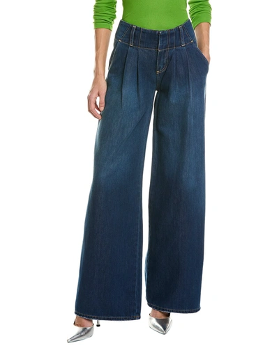 Alice And Olivia Anders Low-rise Wide-leg Jeans In Blue