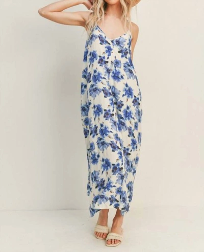 Lush Arabella Floral Maxi Dress In Cobalt In Multi