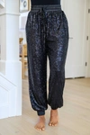 MITTOSHOP LIFE OF THE PARTY SEQUIN PANTS IN BLACK