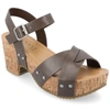 Journee Collection Platform Sandal In Brown