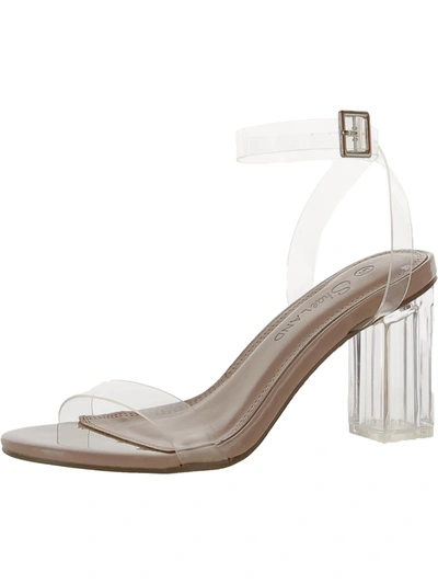 Shoe Land Womens Ankle Strap Pump Heels In White
