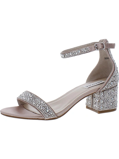 Shesole Womens Embellished Ankle Strap Heels In Silver