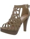 TRENDSUP COLLECTION WOMENS FAUX LEATHER CAGED PLATFORM SANDALS