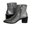 ROBERT CLERGERIE XENIA ZIP ANKLE BOOT IN SILVER SNAKE