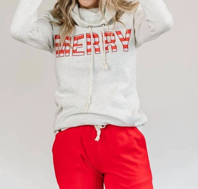Ampersand Ave Cowlneck Sweatshirt In Merry In Multi