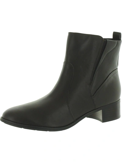 Easy Spirit Womens Leather Ankle Booties In Black
