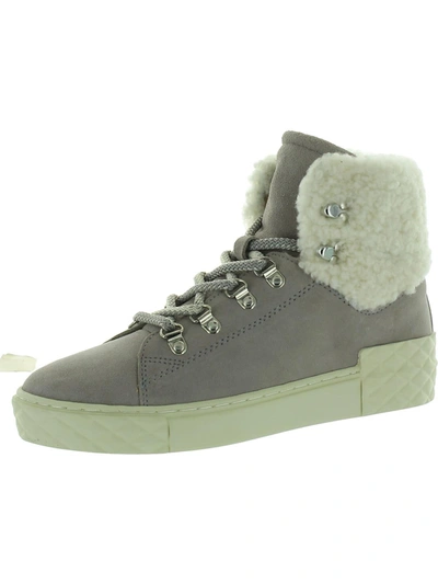 Marc Fisher Ltd Davie Womens Suede Faux Fur Winter Boots In Green