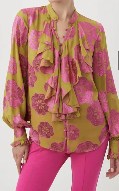 Trina Turk St. Mark's Top In Green/pink