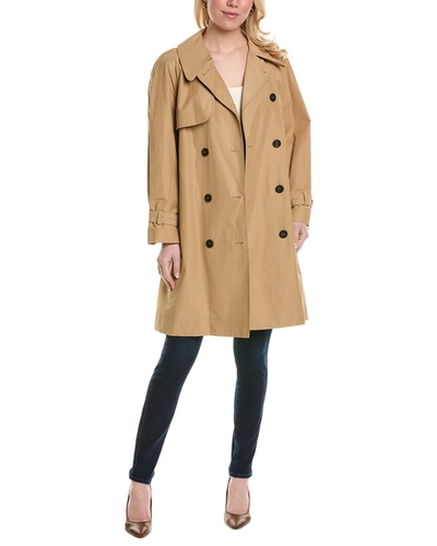 Peserico Double-breasted Trench Coat In Brown