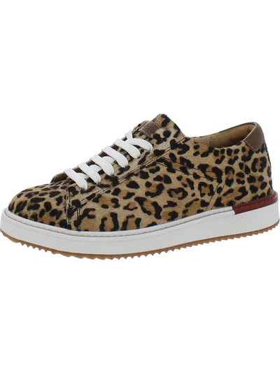Hush Puppies Sabine Womens Calf Hair Leopard Print Casual And Fashion Sneakers In Brown