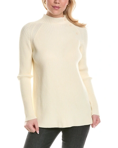 Colette Rose Mock Neck Sweater In White