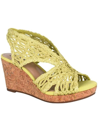 Impo Terinee Womens Raffia Open Toe Wedge Sandals In Green