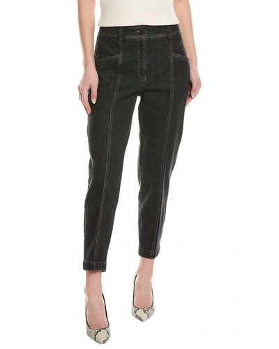 Peserico Black Straight Jean In Grey