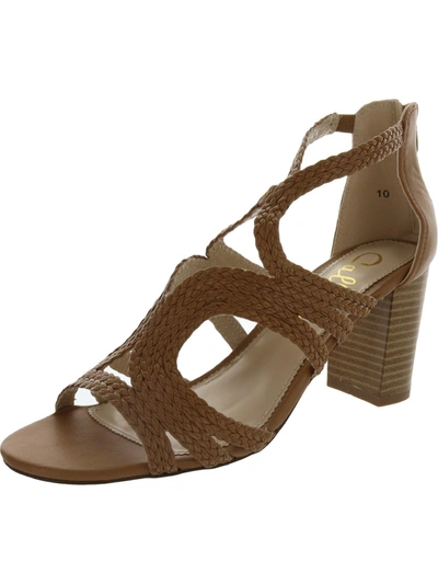 Callisto Of California Shindig Womens Braided Strappy Heel Sandals In Brown
