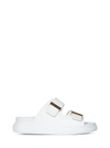 Alexander Mcqueen Hybrid Double-buckle Leather Sliders In White