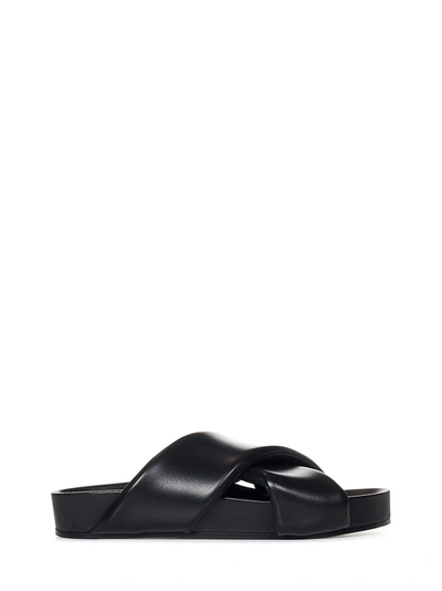 Jil Sander Crossover-strap Detail Slides In Black