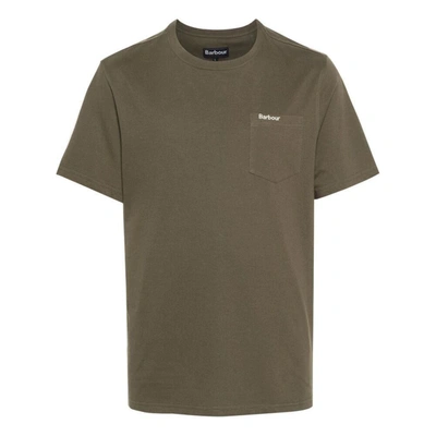 Barbour Langdon Logo-embroidered T-shirt In Green
