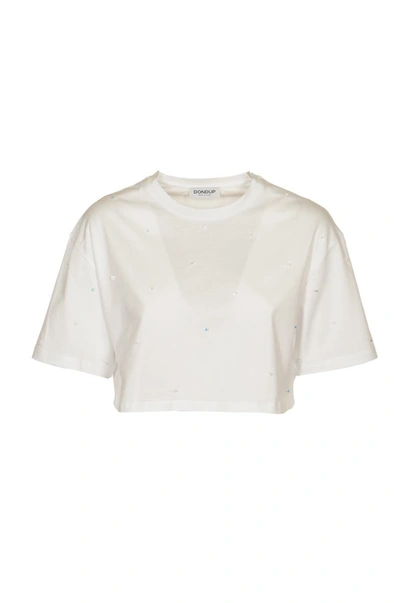 Dondup Cropped T-shirt In White