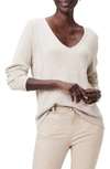 Nic + Zoe Nic+zoe V-neck Cotton Sweater In Chamois