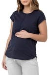 Ripe Maternity Richie Nursing Shirt In Indigo
