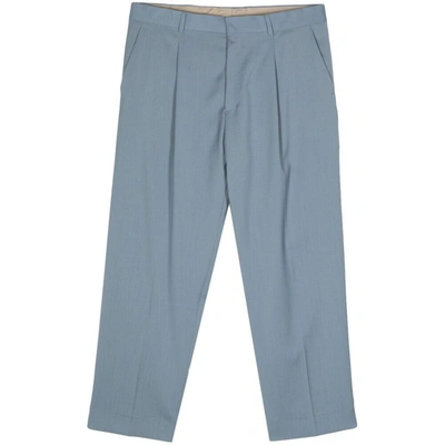 Costumein Tapered Virgin Wool Trousers In Blue