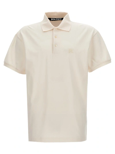 Palm Angels Monogram Polo Shirt In White