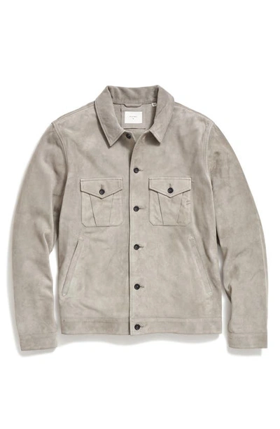 Billy Reid Patch Pocket Suede Jacket In Grey