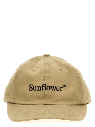 Sunflower Logo Embroidery Cap In Beige