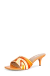 Saint G Rina Kitten Heel Slide Sandal In Multi Orange