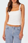 Edikted Women's Lola Ribbed Tank Top In White