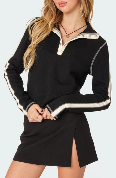 Edikted Women's Gio Contrast Stitch Sweatshirt In Black