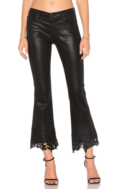J Brand Selena Midrise Crop Boot In Coated Black Lace