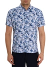 Robert Graham Occasio Short Sleeve Performance Button-up Shirt In Blue