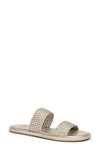 Paige Dakota Basket Weave Slide Sandal In Light Gold