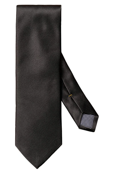 Eton Solid Black Silk Twill Tie