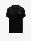 Ami Alexandre Mattiussi Ami Paris Ami Paris De Coeur Cotton Plo Shirt In Black