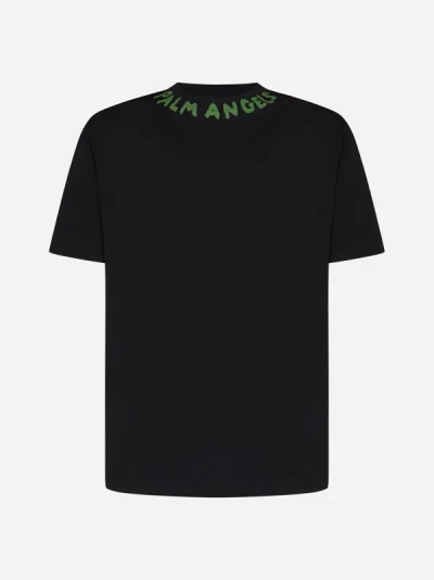 Palm Angels Seasonal Logo-print Cotton T-shirt In Black