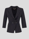 Elisabetta Franchi Crepe Blazer In Black