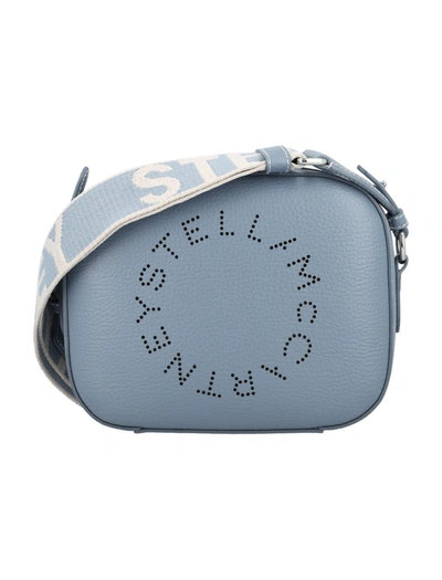 Stella Mccartney Logo Small Camera Bag In Blue Gray