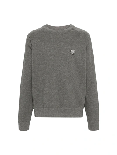 Maison Kitsuné Bold Fox Head Patch Oversize Sweatshirt In Grey