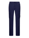 STONE ISLAND CARGO PANTS WITH LOGO PATCH AND POCKETS IN STRETCH BLUE COTTON