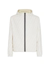 Fendi Ff Printed Hooded Jacket In White,beige