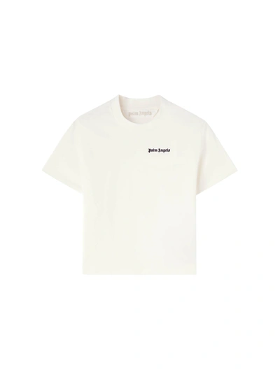 Palm Angels Logo-embroidered Cotton T-shirt In White